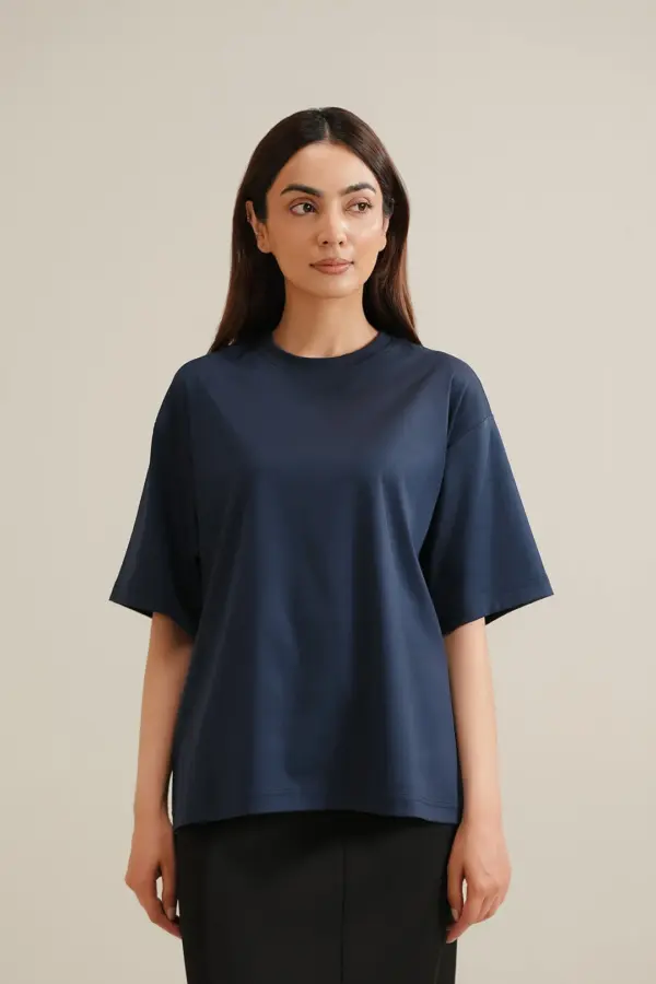 blue t shirt wearing by women