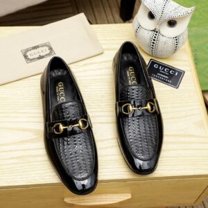 black shoes on table
